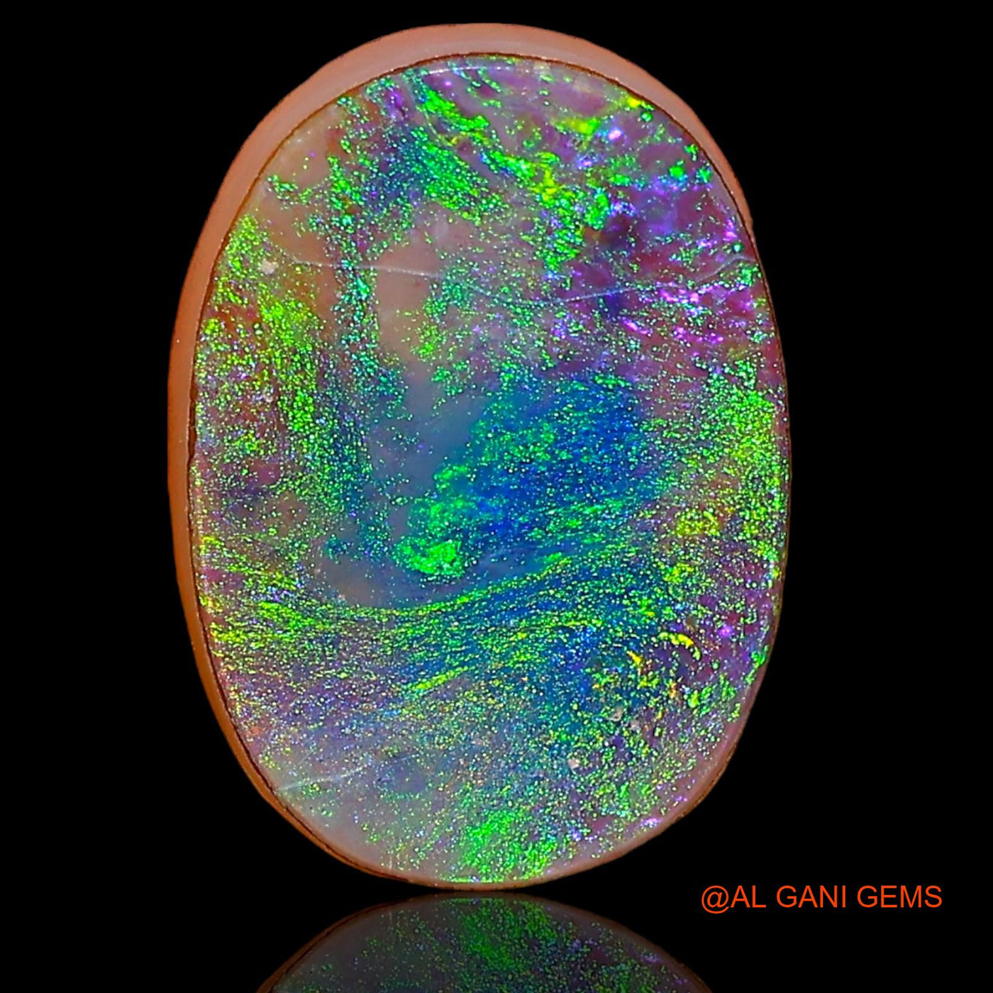 4.10 Cts Lab-Created Australian Doublet Opal Loose Gemstone Oval Cabochon 14x10x3 mm D-47