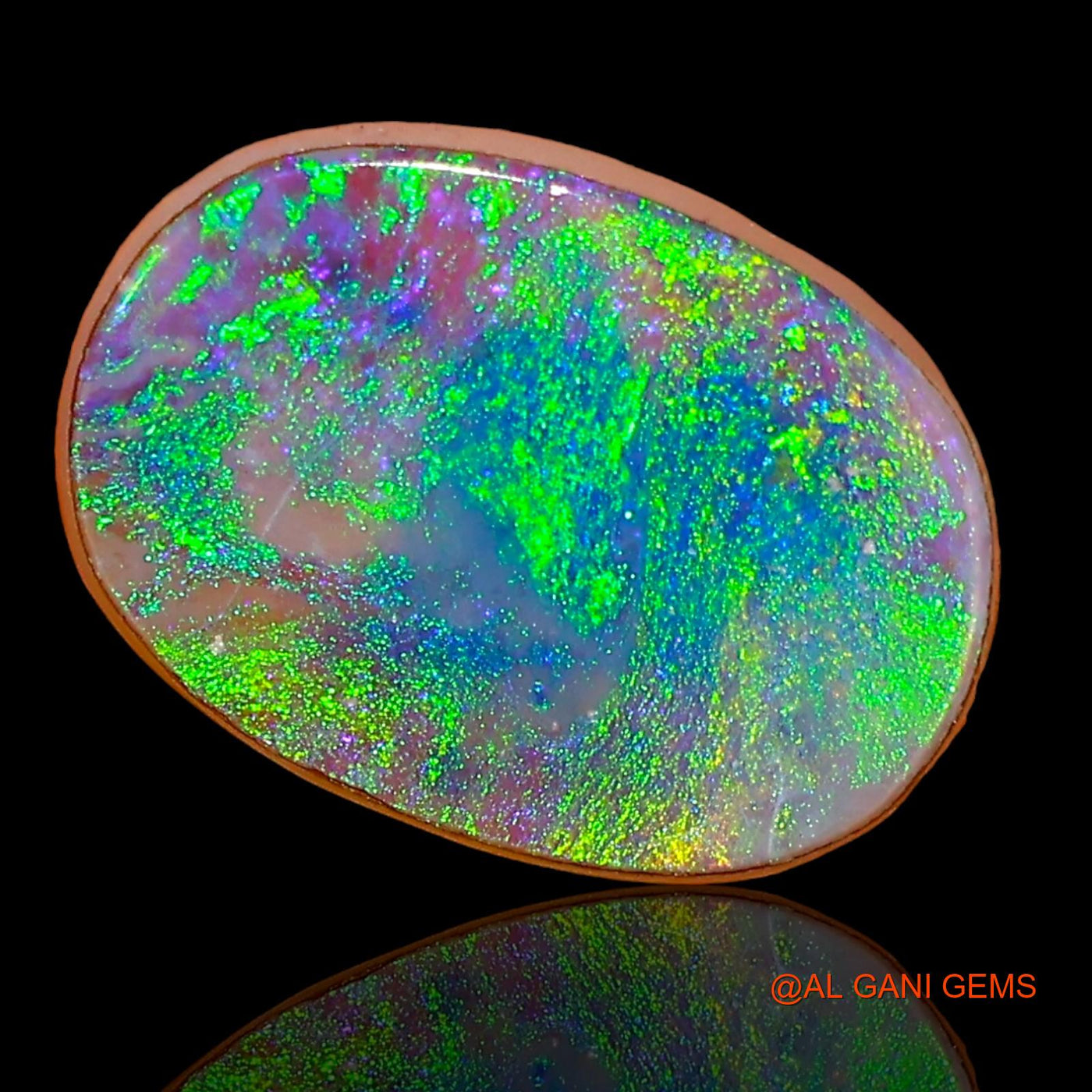 4.10 Cts Lab-Created Australian Doublet Opal Loose Gemstone Oval Cabochon 14x10x3 mm D-47