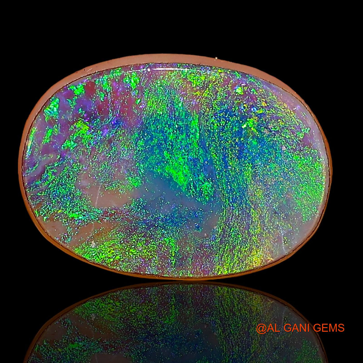 4.10 Cts Lab-Created Australian Doublet Opal Loose Gemstone Oval Cabochon 14x10x3 mm D-47