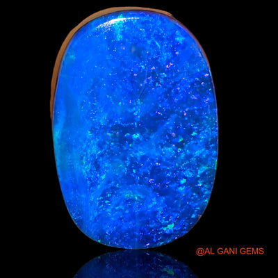 Lab-Created Doublet Opal Gemstone 5.65 Cts Loose Oval Cabochon From Australia 15x10x4 mm D-49