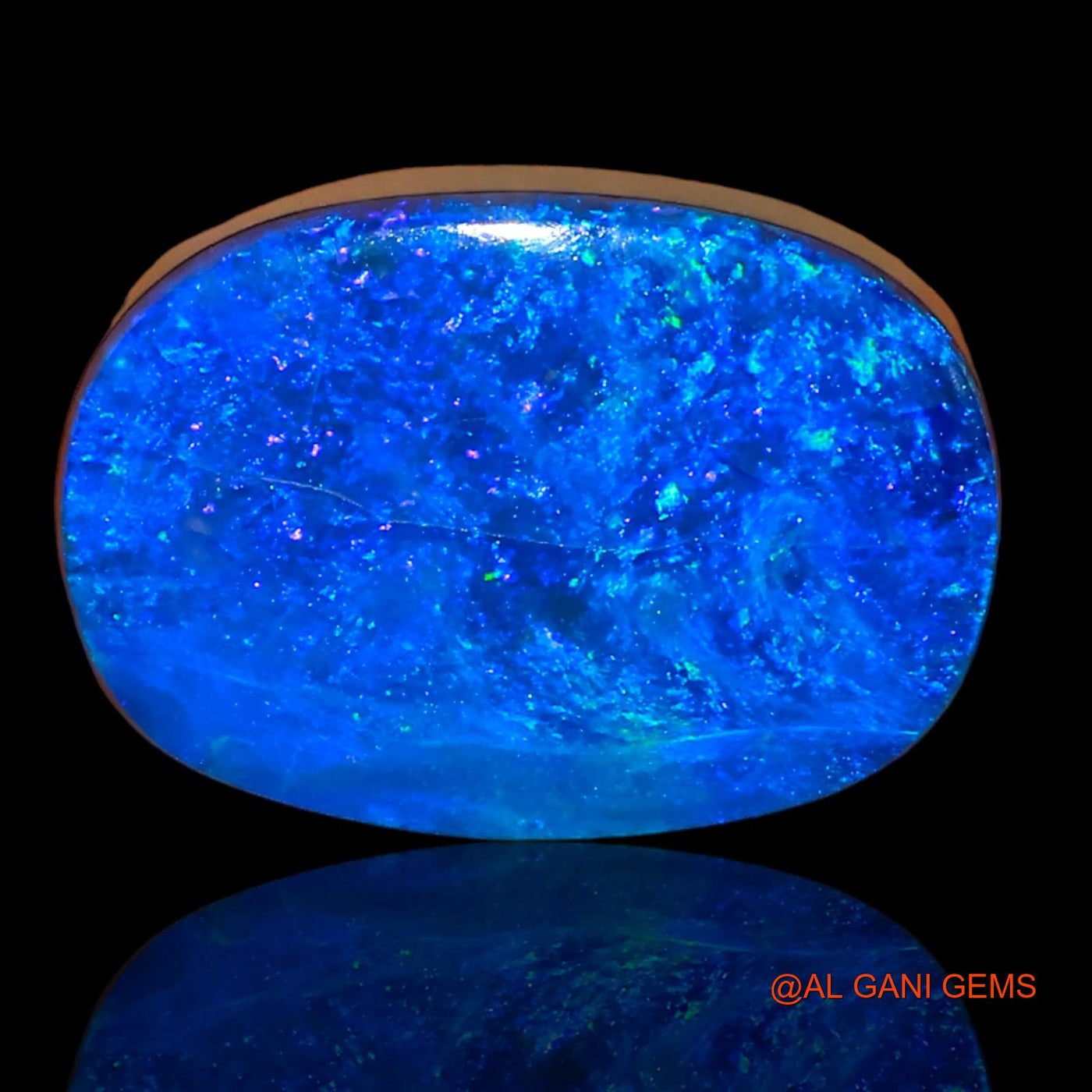 Lab-Created Doublet Opal Gemstone 5.65 Cts Loose Oval Cabochon From Australia 15x10x4 mm D-49