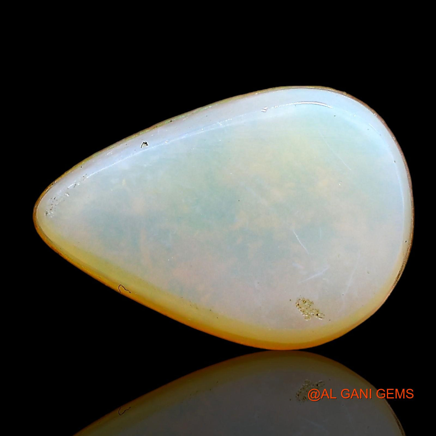 Lab-Created Doublet Opal Gemstone 3.90 Cts Loose Pear Cabochon From Australia 13x9x4 mm D-4