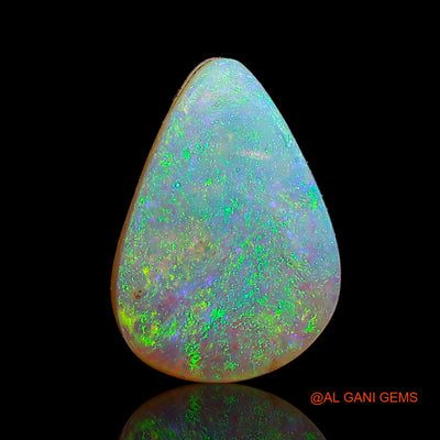 Lab-Created Doublet Opal Gemstone 3.90 Cts Loose Pear Cabochon From Australia 13x9x4 mm D-4