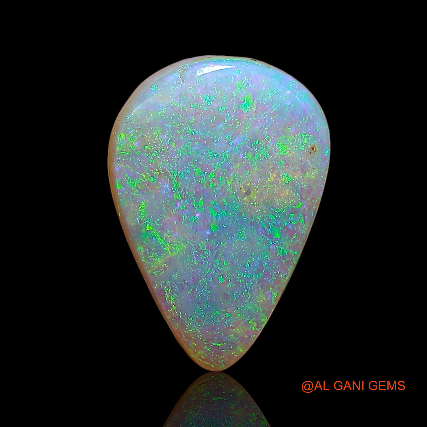 Lab-Created Doublet Opal Gemstone 3.90 Cts Loose Pear Cabochon From Australia 13x9x4 mm D-4