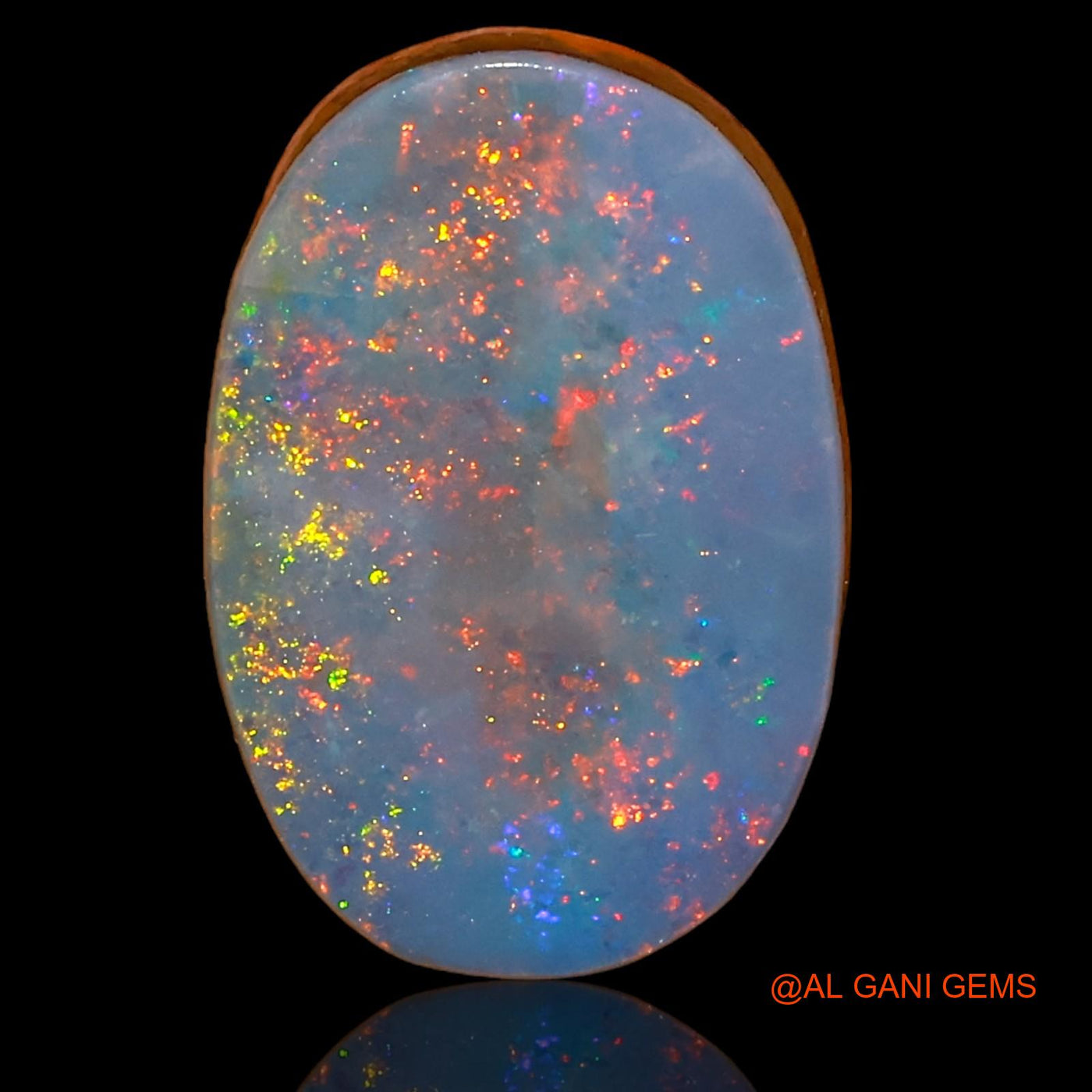 6.85 Cts Lab-Created Australian Doublet Opal Loose Gemstone Oval Cabochon 15x10x4 mm D-50