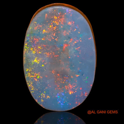 6.85 Cts Lab-Created Australian Doublet Opal Loose Gemstone Oval Cabochon 15x10x4 mm D-50