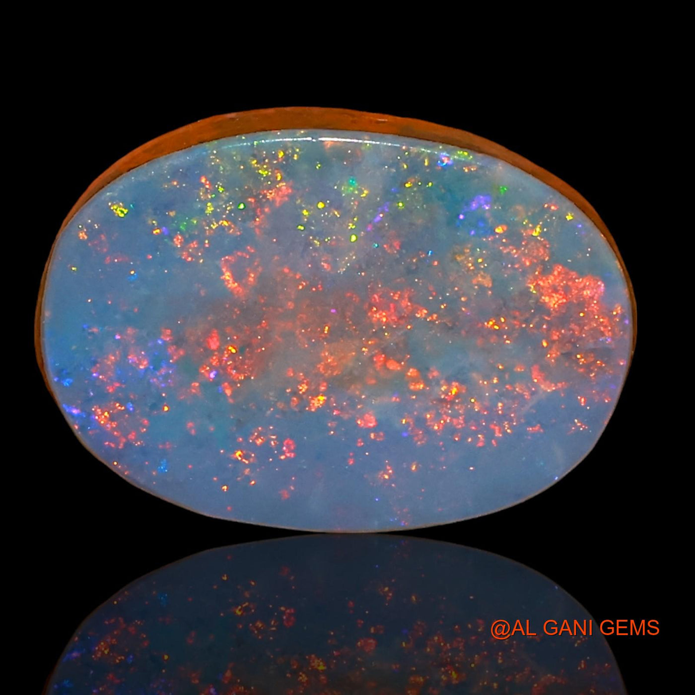 6.85 Cts Lab-Created Australian Doublet Opal Loose Gemstone Oval Cabochon 15x10x4 mm D-50