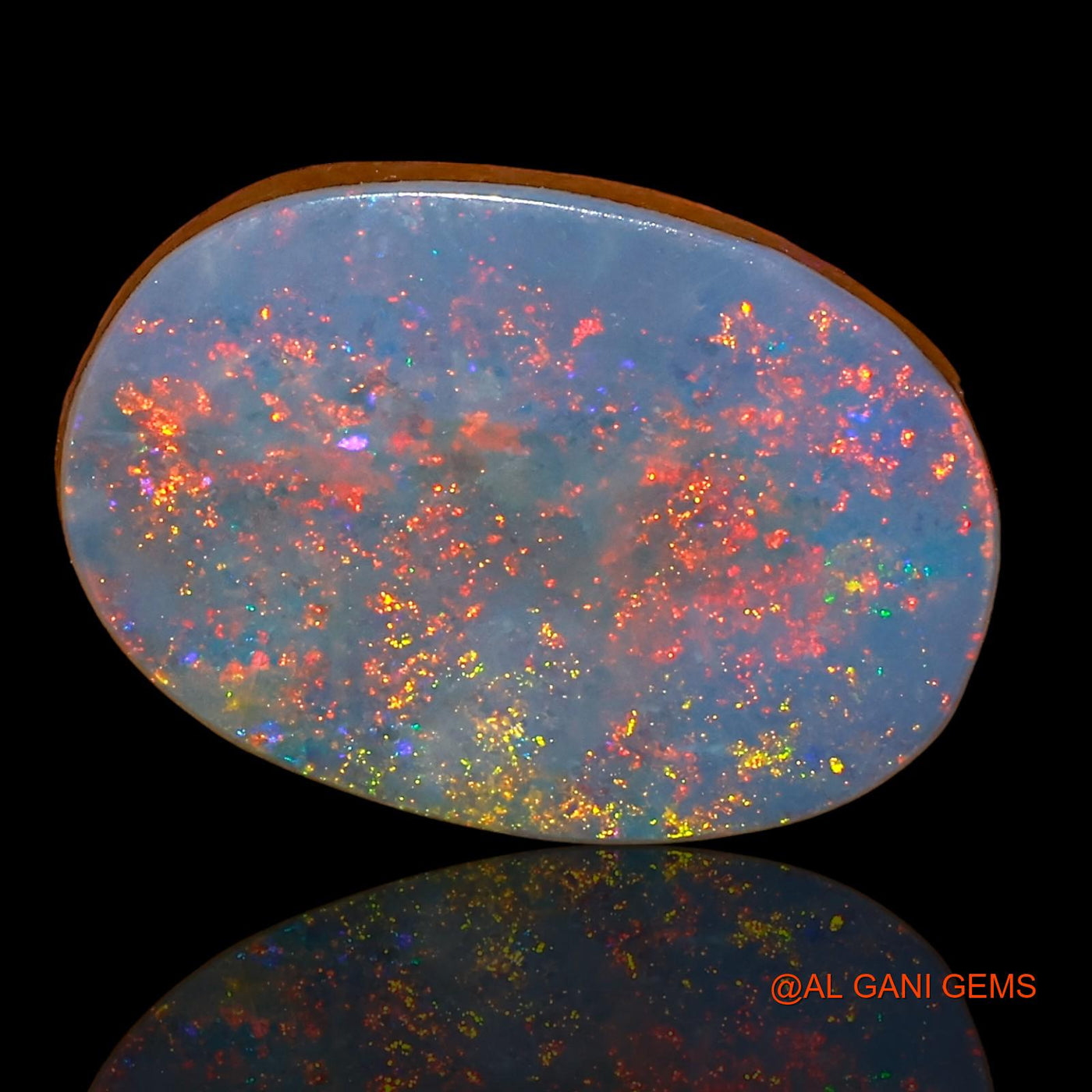 6.85 Cts Lab-Created Australian Doublet Opal Loose Gemstone Oval Cabochon 15x10x4 mm D-50