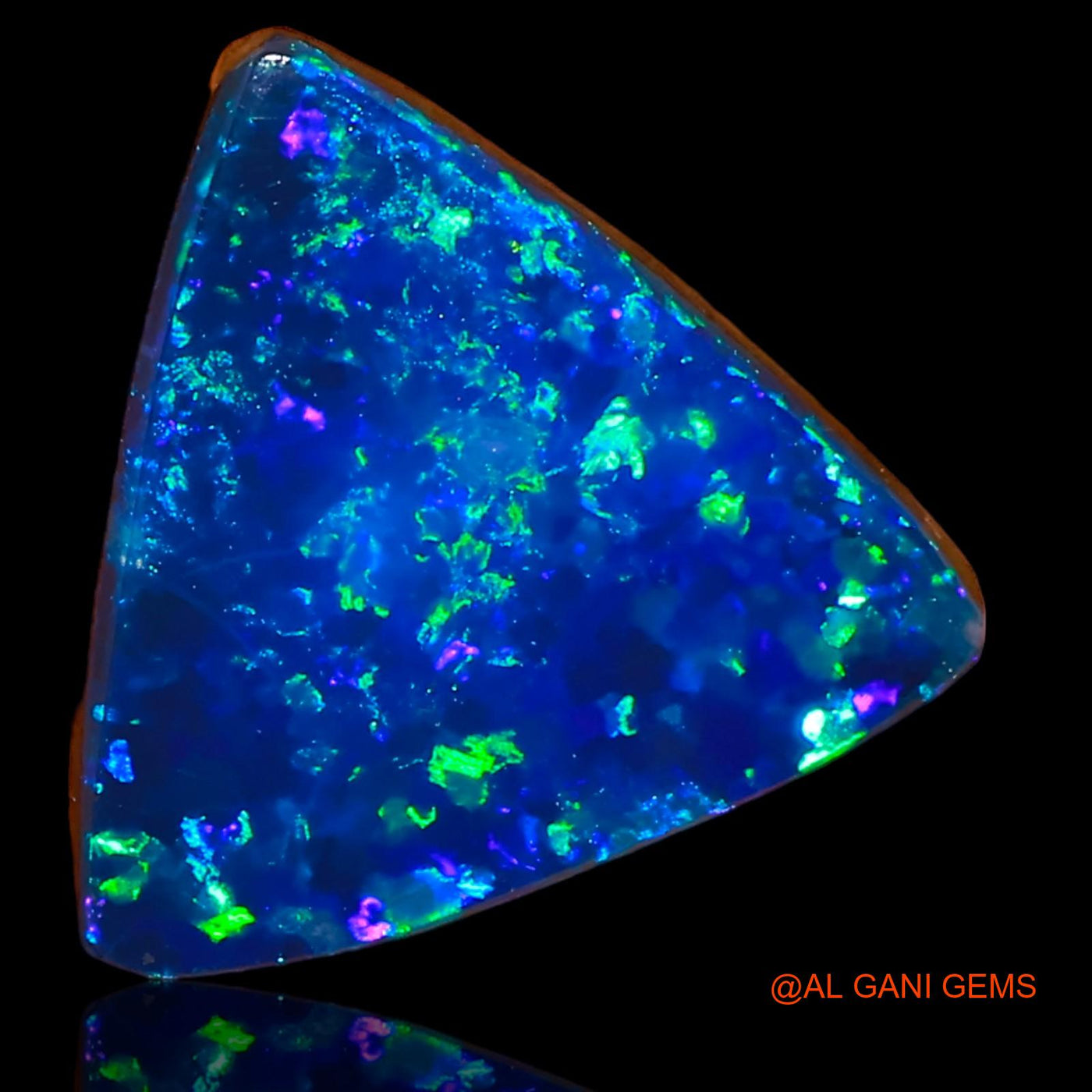 4.30 Cts Lab-Created Australian Doublet Opal Trillion Cabochon Loose Gemstone For Jewelry 11x11x3 mm D-52