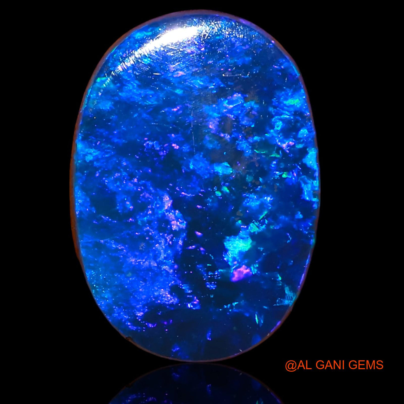 7.00 Cts Lab-Created Australian Doublet Opal Loose Gemstone Oval Cabochon 14x10x4 mm D-53