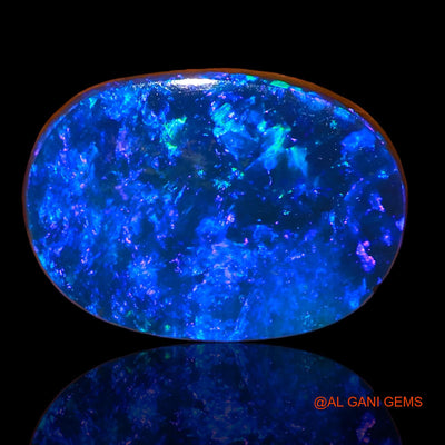 7.00 Cts Lab-Created Australian Doublet Opal Loose Gemstone Oval Cabochon 14x10x4 mm D-53