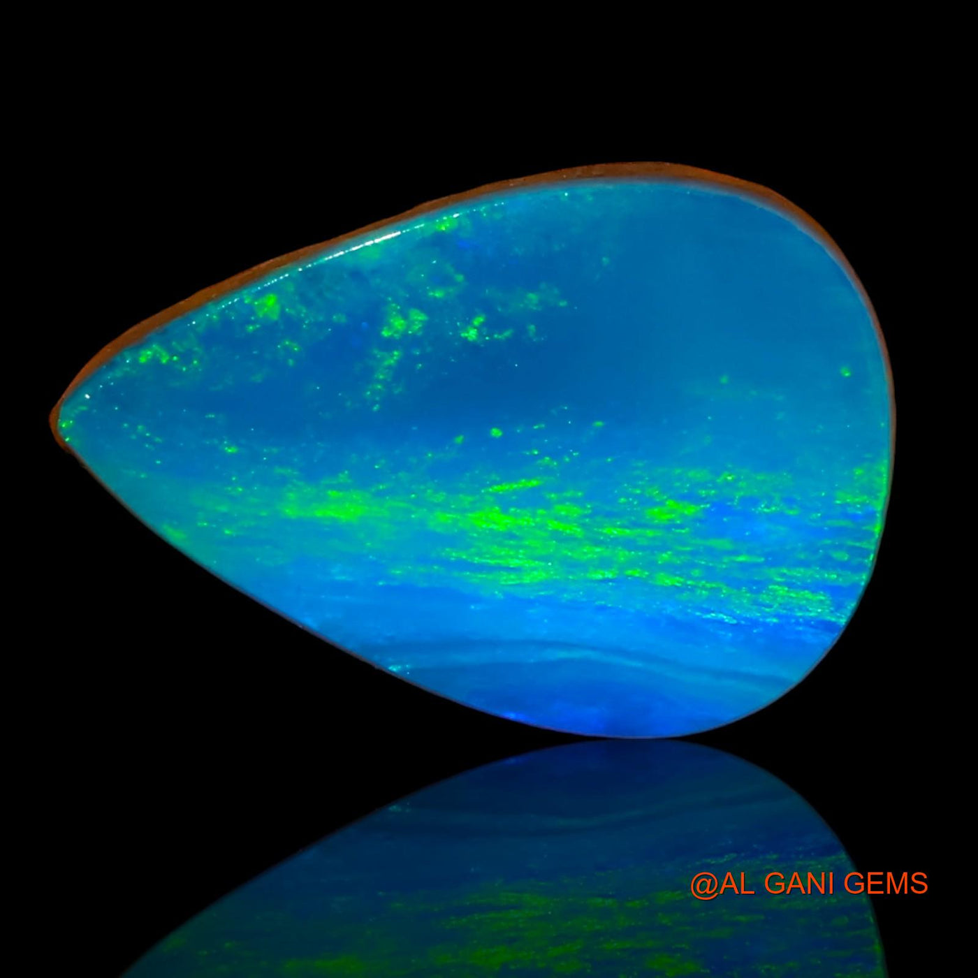 Lab-Created Doublet Opal Gemstone 5.40 Cts Loose Pear Cabochon From Australia 16x10x3 mm D-54
