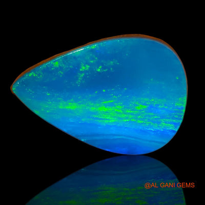 Lab-Created Doublet Opal Gemstone 5.40 Cts Loose Pear Cabochon From Australia 16x10x3 mm D-54