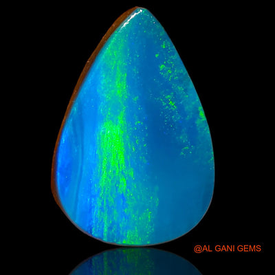 Lab-Created Doublet Opal Gemstone 5.40 Cts Loose Pear Cabochon From Australia 16x10x3 mm D-54