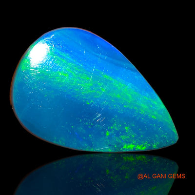 Lab-Created Doublet Opal Gemstone 5.40 Cts Loose Pear Cabochon From Australia 16x10x3 mm D-54