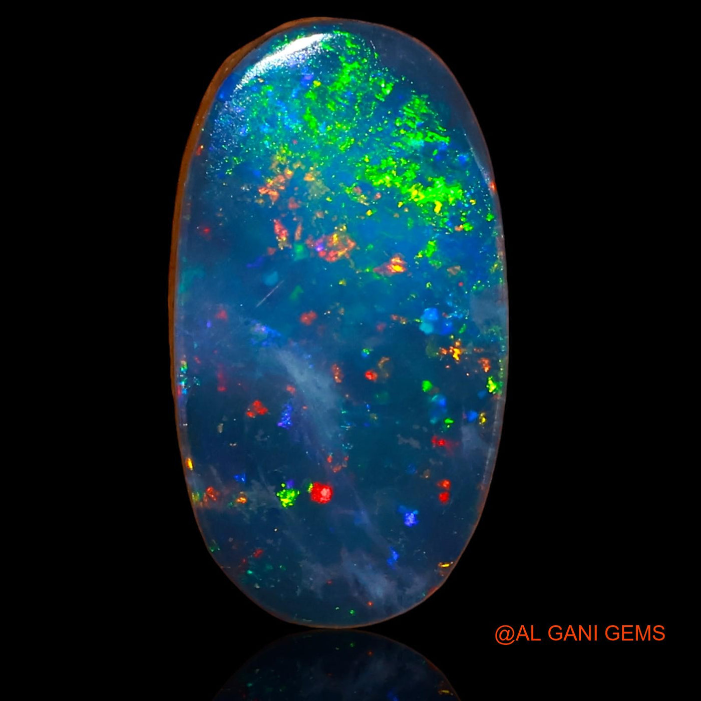 Lab-Created Doublet Opal Gemstone 4.80 Cts Loose Oval Cabochon From Australia 15x8x3 mm D-56