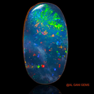 Lab-Created Doublet Opal Gemstone 4.80 Cts Loose Oval Cabochon From Australia 15x8x3 mm D-56