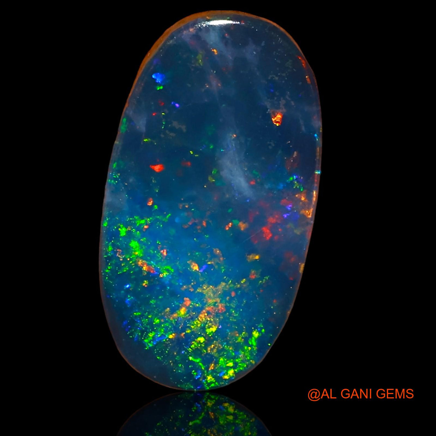 Lab-Created Doublet Opal Gemstone 4.80 Cts Loose Oval Cabochon From Australia 15x8x3 mm D-56