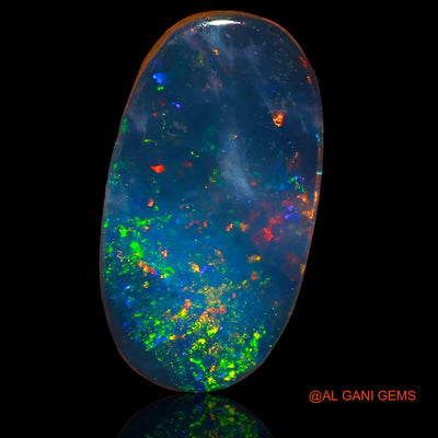 Lab-Created Doublet Opal Gemstone 4.80 Cts Loose Oval Cabochon From Australia 15x8x3 mm D-56