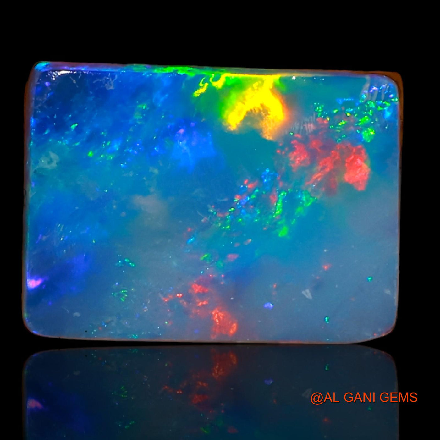 5.00 Cts Unheated Australian Doublet Opal Loose Gemstone Square Cabochon Lab-Created 14x8x4 mm D-57