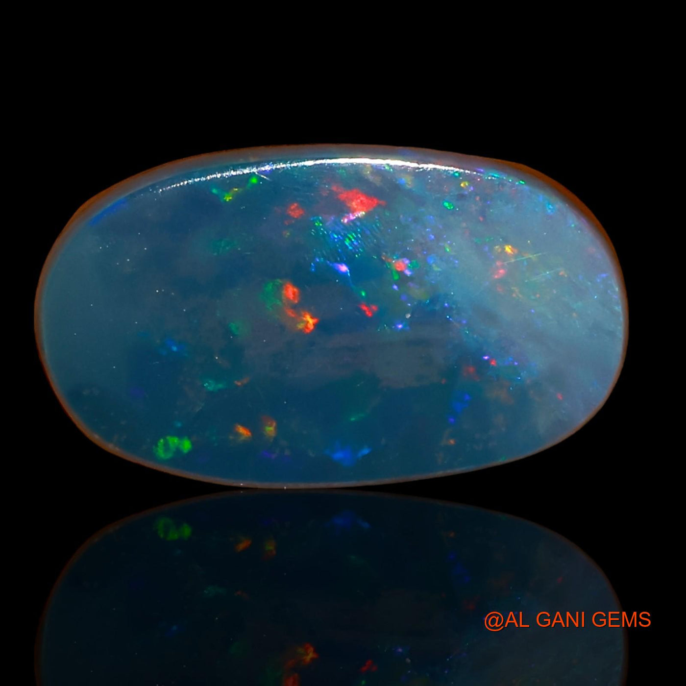 Lab-Created Untreated Doublet Opal Loose Gemstone Oval Cabochon From Australia 5.70 Cts 15x8x4 mm D-58