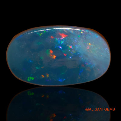 Lab-Created Untreated Doublet Opal Loose Gemstone Oval Cabochon From Australia 5.70 Cts 15x8x4 mm D-58