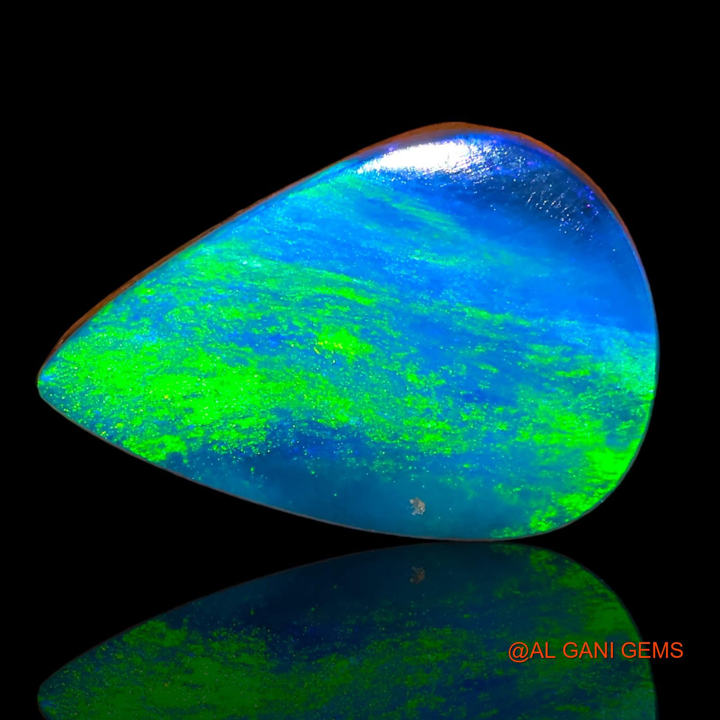 5.00 Cts Lab-Created Australian Doublet Opal Loose Gemstone Pear Cabochon 16x10x3 mm D-59