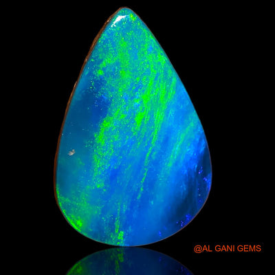 5.00 Cts Lab-Created Australian Doublet Opal Loose Gemstone Pear Cabochon 16x10x3 mm D-59