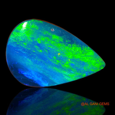 5.00 Cts Lab-Created Australian Doublet Opal Loose Gemstone Pear Cabochon 16x10x3 mm D-59
