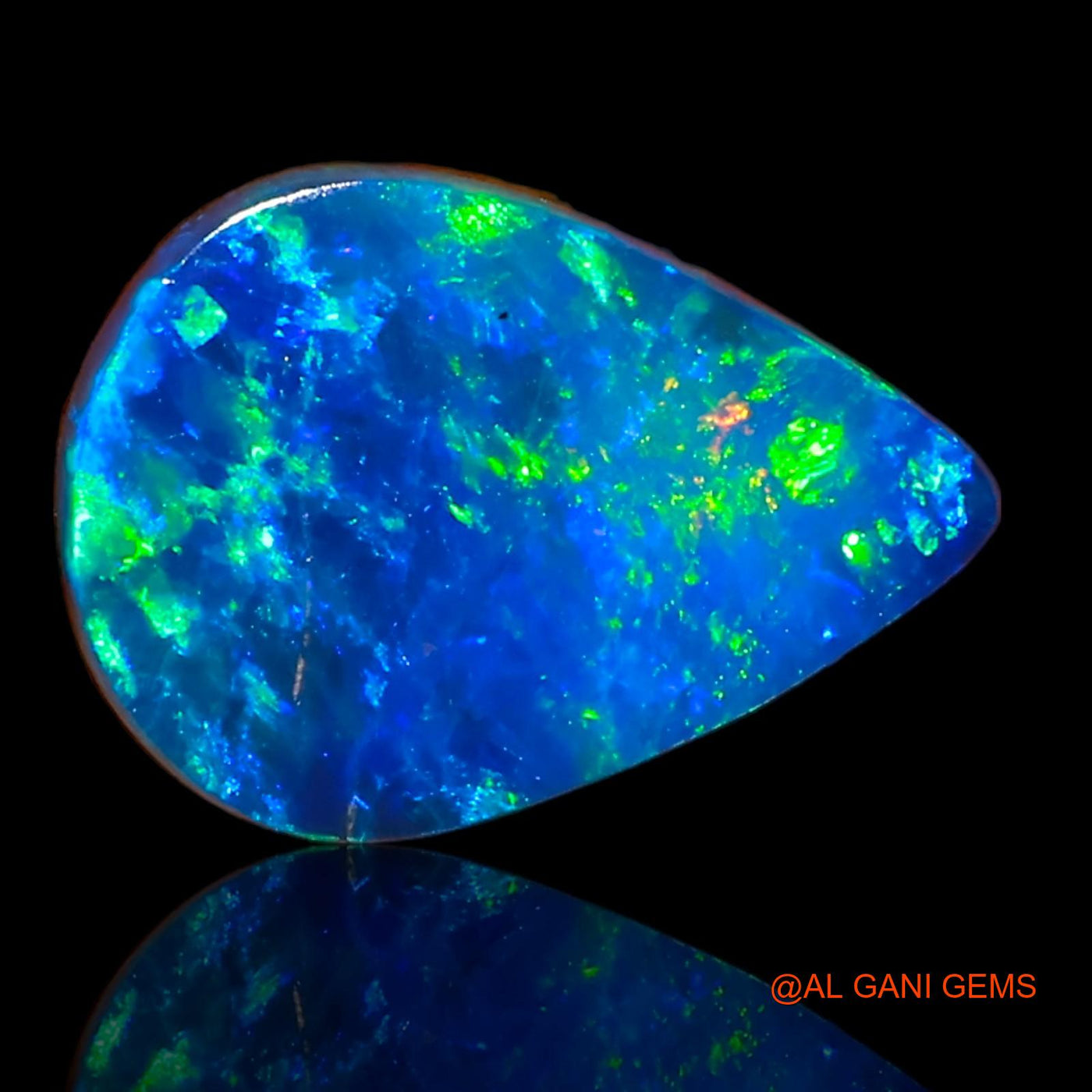4.00 Cts Lab-Created Australian Doublet Opal Loose Gemstone Pear Cabochon 13x9x4 mm D-61