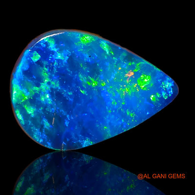 4.00 Cts Lab-Created Australian Doublet Opal Loose Gemstone Pear Cabochon 13x9x4 mm D-61