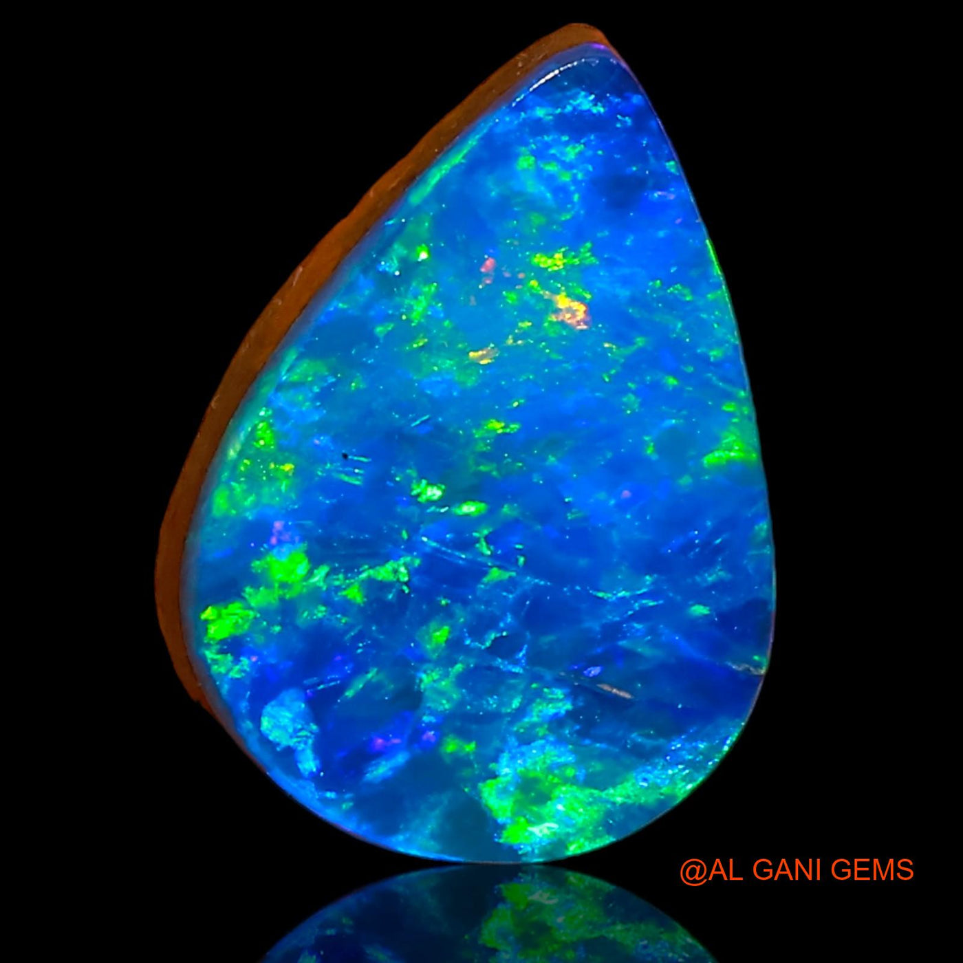 4.00 Cts Lab-Created Australian Doublet Opal Loose Gemstone Pear Cabochon 13x9x4 mm D-61