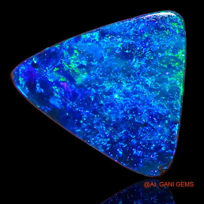 3.00 Cts Lab-Created Australian Doublet Opal Loose Gemstone Trillion Cabochon 12x10x3 mm D-62