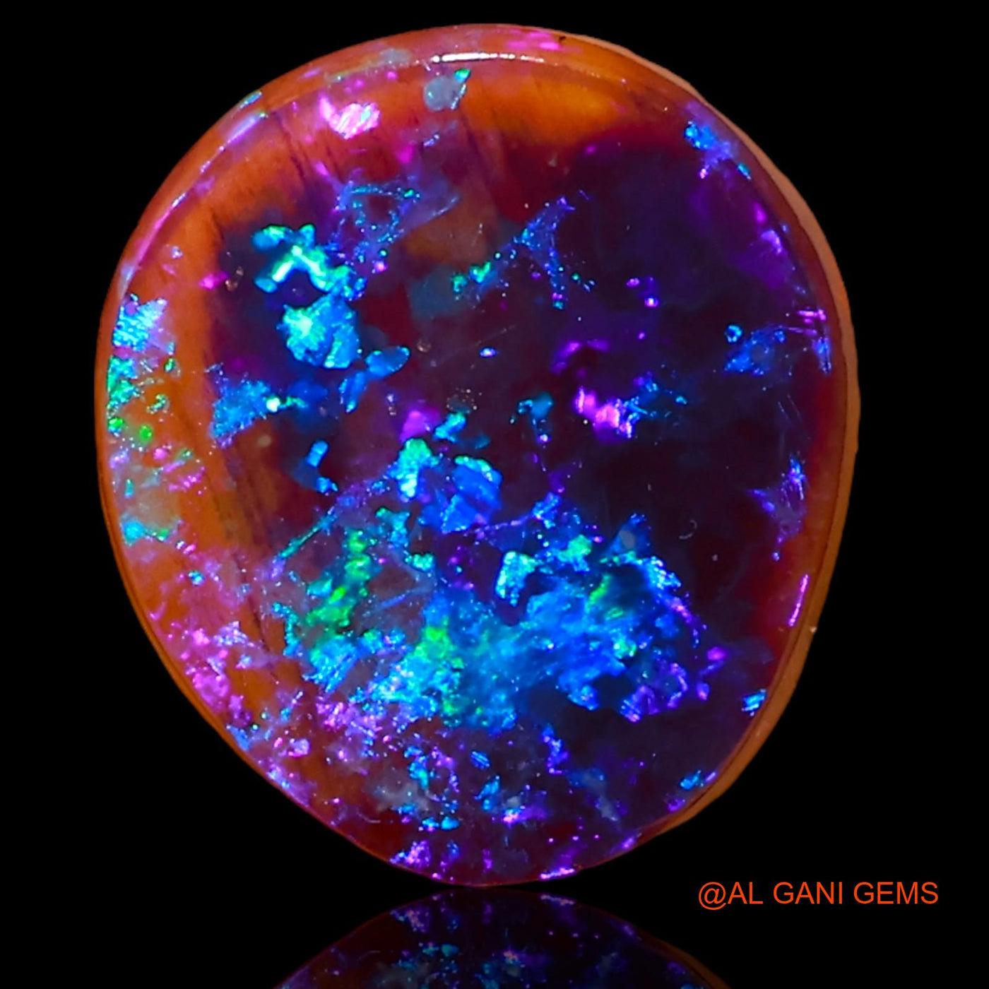 Lab-Created Untreated Doublet Opal Loose Gemstone Fancy Cabochon From Australia 3.30 Cts 11x10x4 mm D-63
