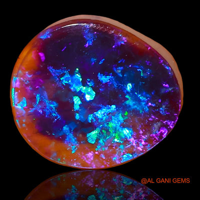 Lab-Created Untreated Doublet Opal Loose Gemstone Fancy Cabochon From Australia 3.30 Cts 11x10x4 mm D-63