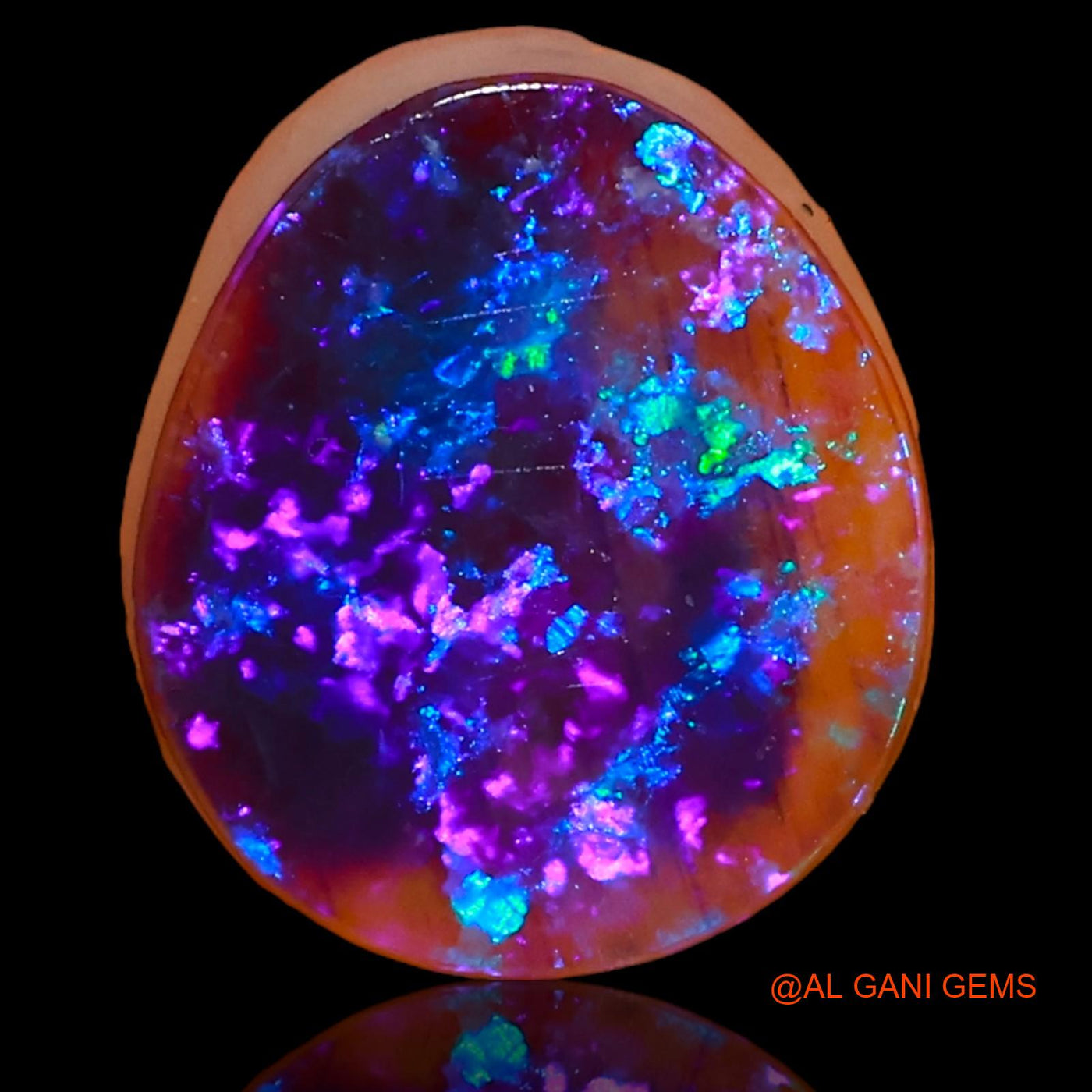 Lab-Created Untreated Doublet Opal Loose Gemstone Fancy Cabochon From Australia 3.30 Cts 11x10x4 mm D-63