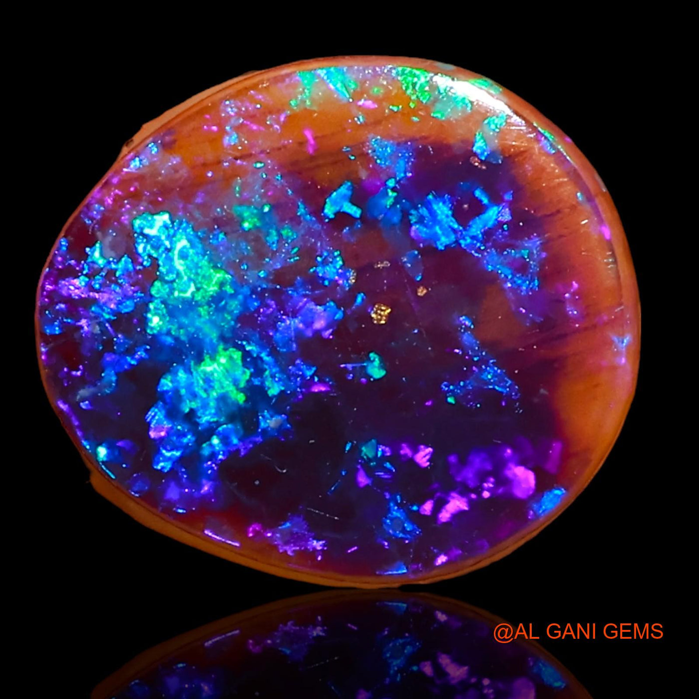 Lab-Created Untreated Doublet Opal Loose Gemstone Fancy Cabochon From Australia 3.30 Cts 11x10x4 mm D-63