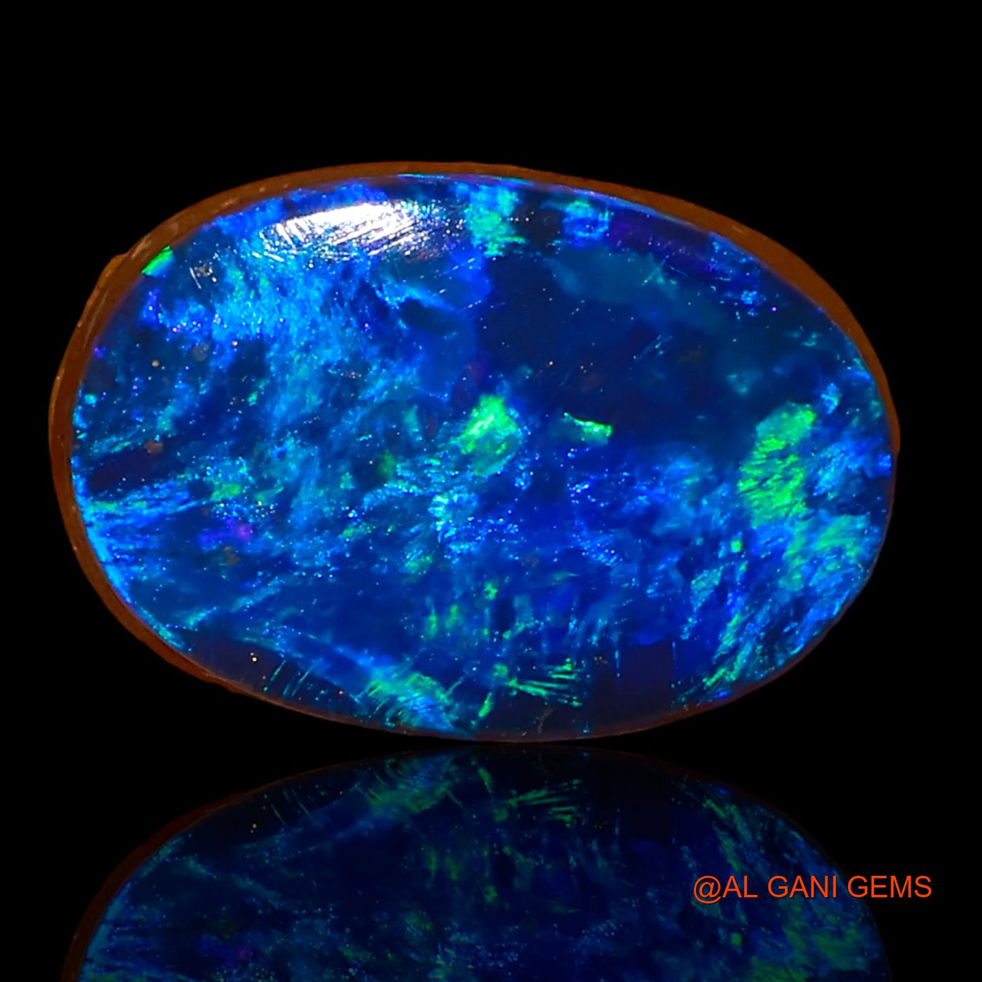 Lab-Created Doublet Opal Gemstone 3.60 Cts Loose Oval Cabochon From Australia 12x8x3 mm D-64