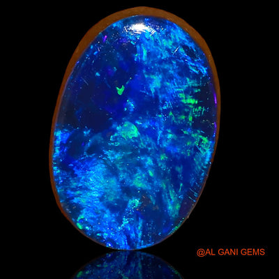 Lab-Created Doublet Opal Gemstone 3.60 Cts Loose Oval Cabochon From Australia 12x8x3 mm D-64