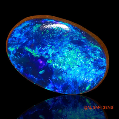 Lab-Created Doublet Opal Gemstone 3.60 Cts Loose Oval Cabochon From Australia 12x8x3 mm D-64