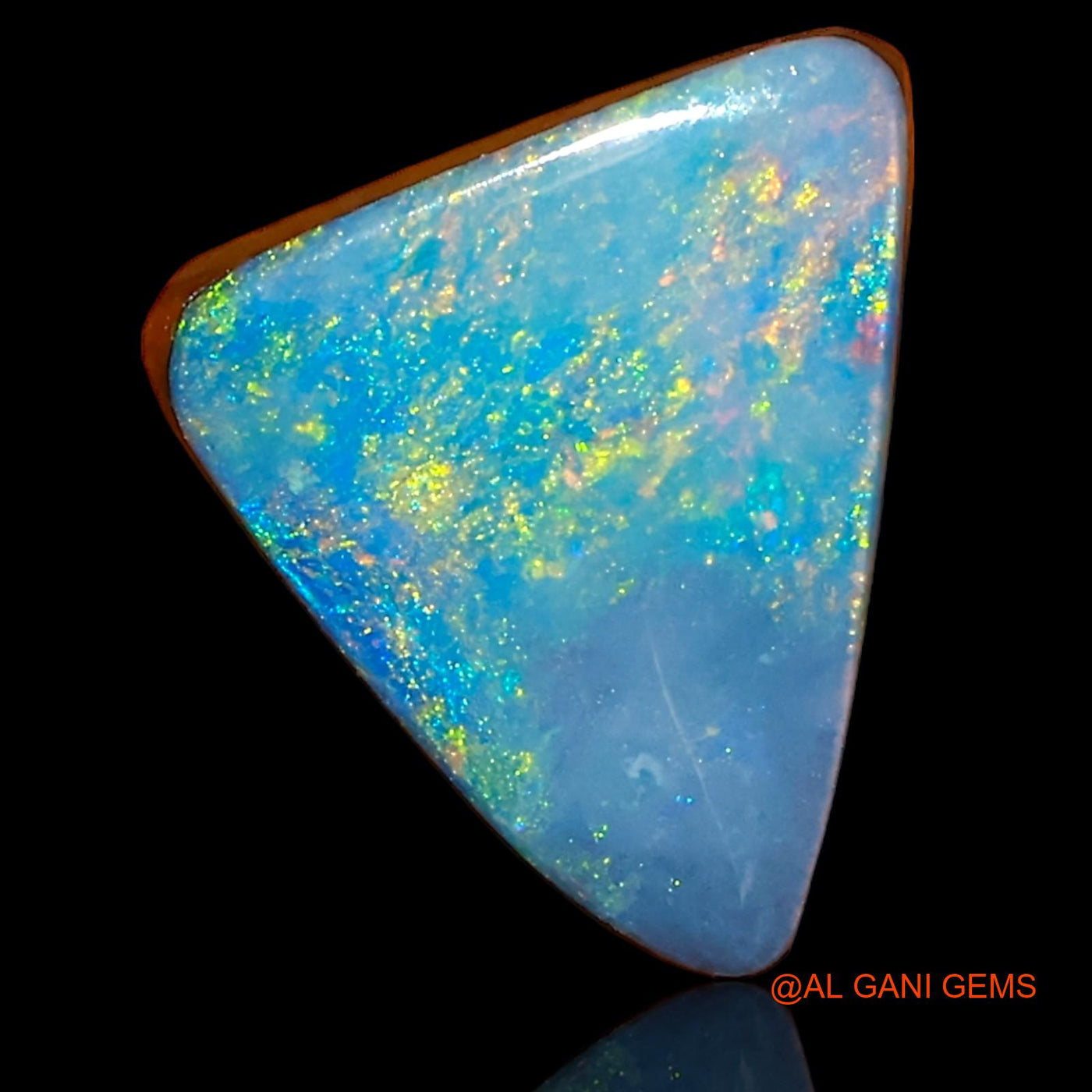 3.60 Cts Lab-Created Australian Doublet Opal Loose Gemstone Trillion Cabochon 11x10x3 mm D-68