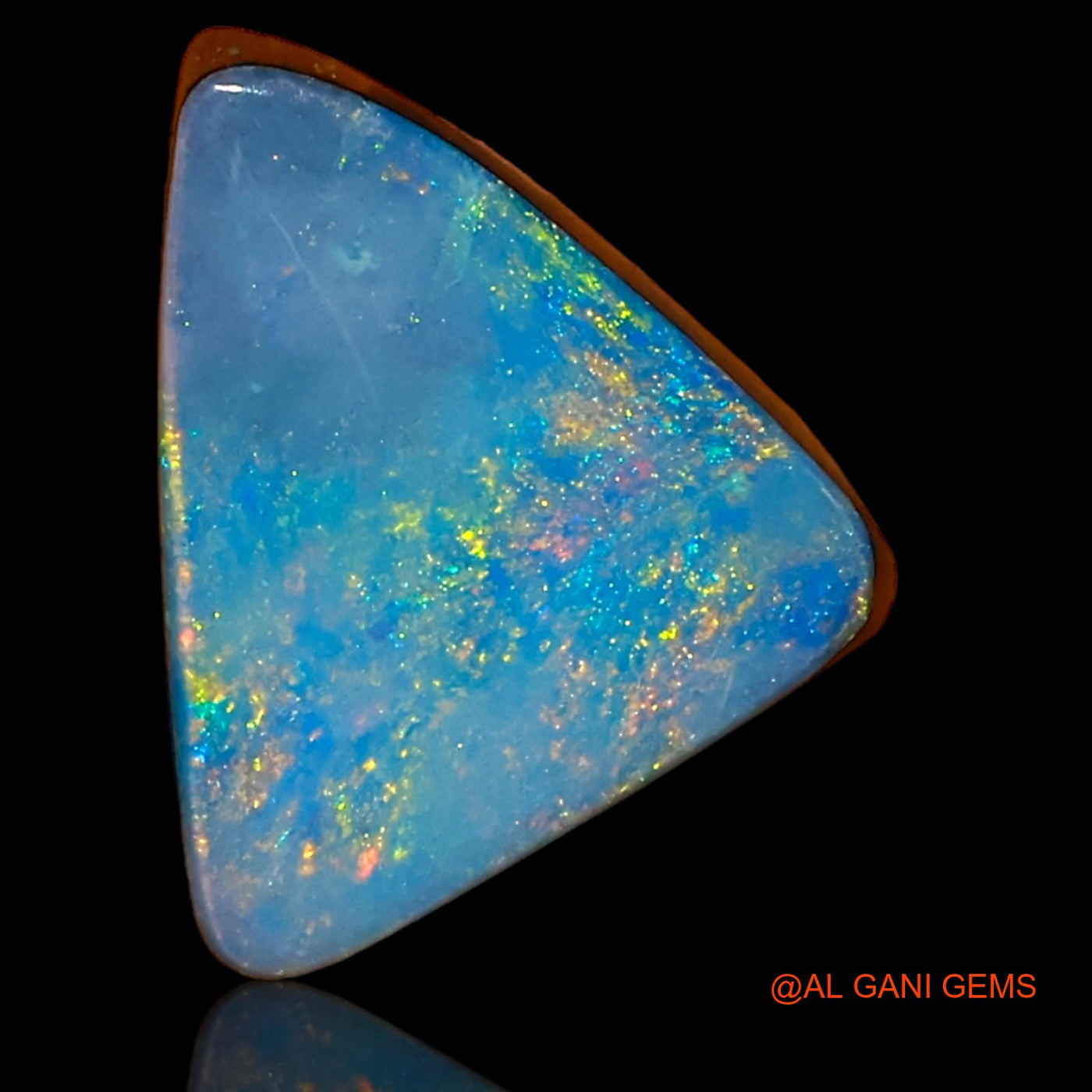 3.60 Cts Lab-Created Australian Doublet Opal Loose Gemstone Trillion Cabochon 11x10x3 mm D-68