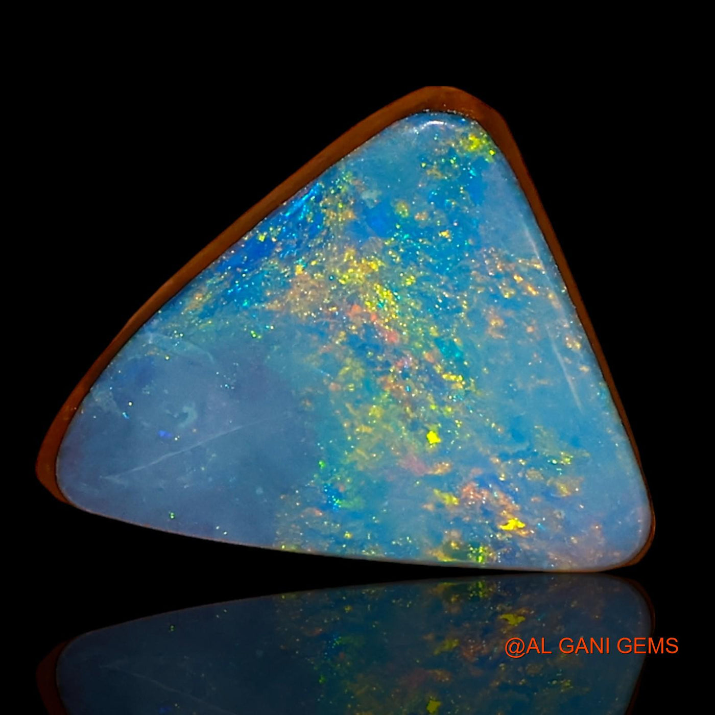 3.60 Cts Lab-Created Australian Doublet Opal Loose Gemstone Trillion Cabochon 11x10x3 mm D-68