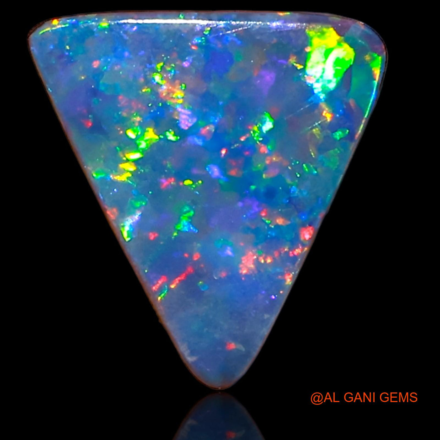 1.90 Cts Lab-Created Australian Doublet Opal Loose Gemstone Trillion Cabochon 9x9x3 mm D-69