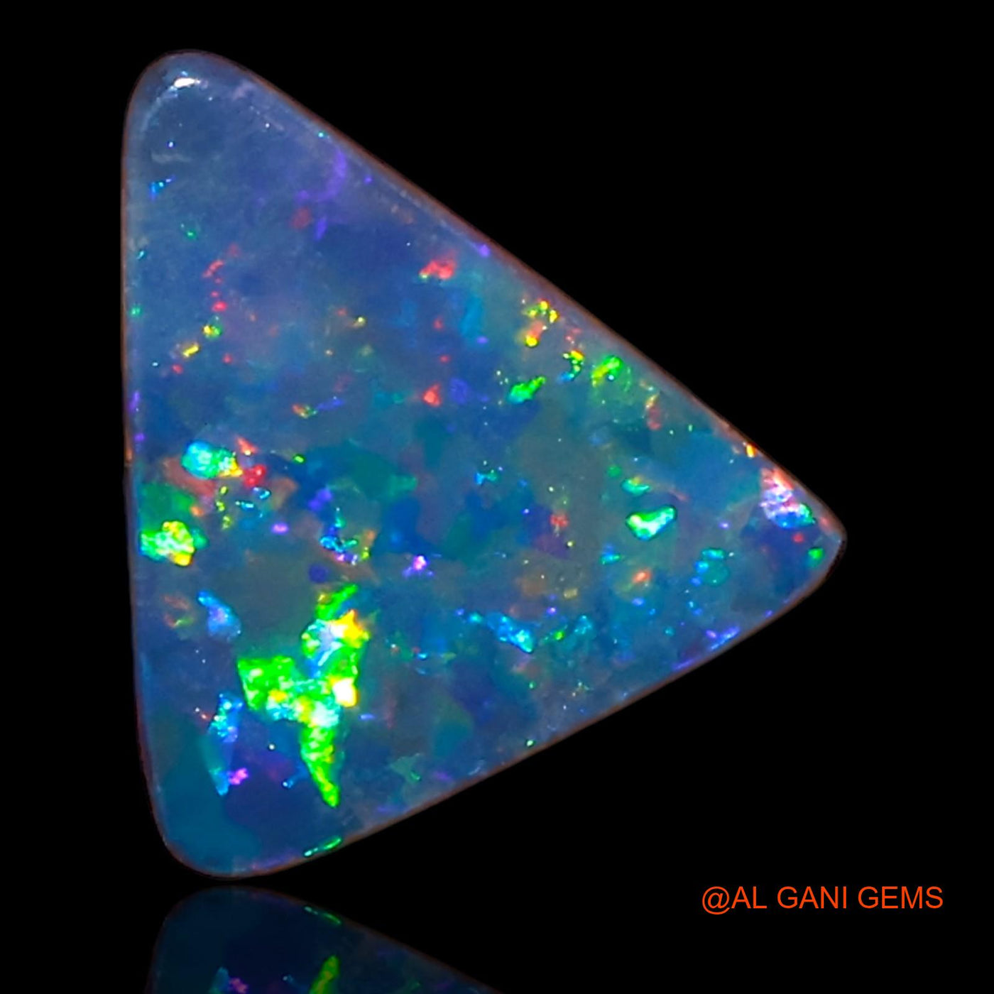 1.90 Cts Lab-Created Australian Doublet Opal Loose Gemstone Trillion Cabochon 9x9x3 mm D-69