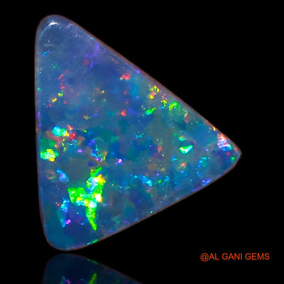 1.90 Cts Lab-Created Australian Doublet Opal Loose Gemstone Trillion Cabochon 9x9x3 mm D-69