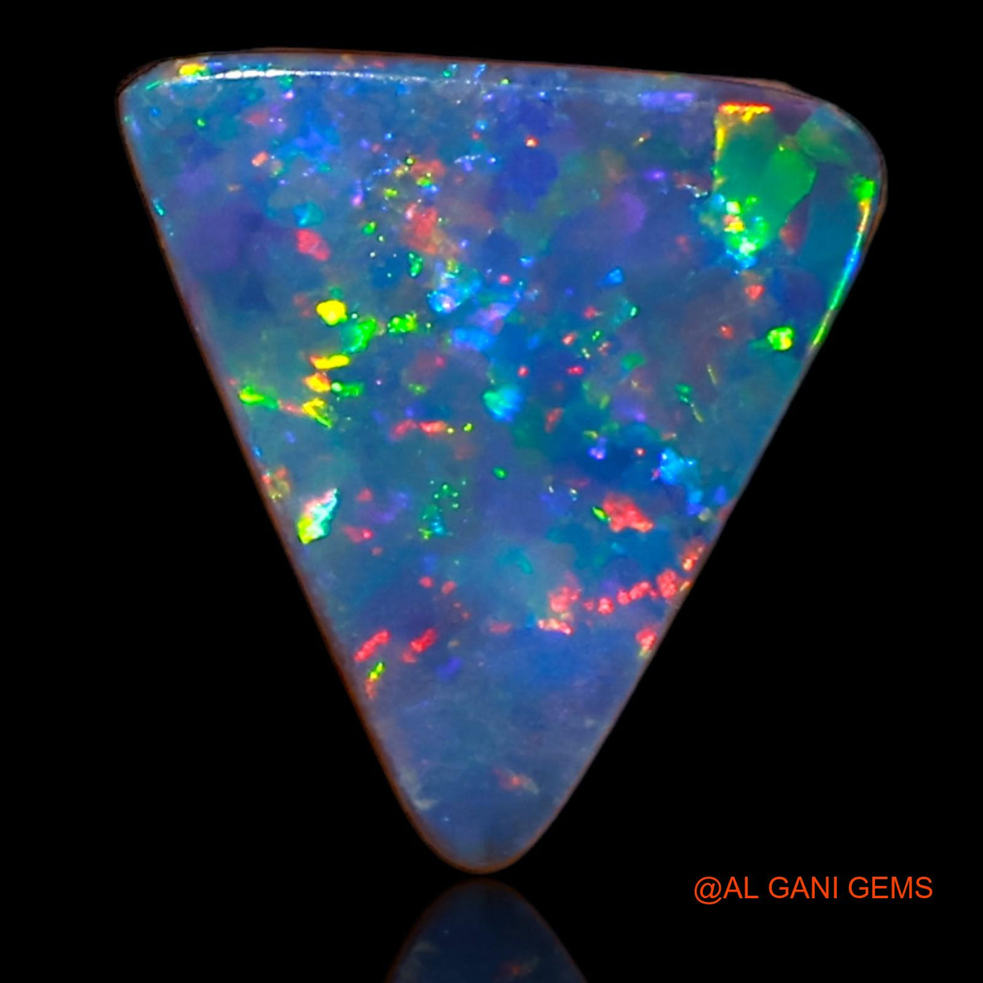1.90 Cts Lab-Created Australian Doublet Opal Loose Gemstone Trillion Cabochon 9x9x3 mm D-69