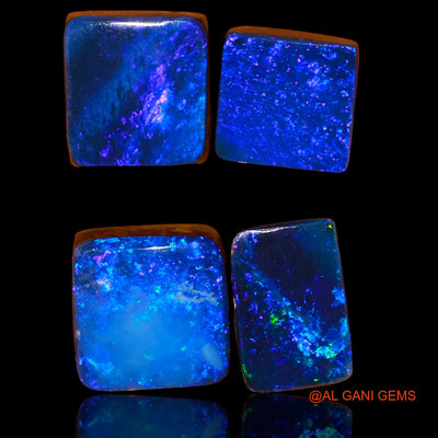 19.40 Cts Lab-Created Australian Doublet Opal Square Cabochon 4 Pcs Loose Gemstone 9X9X3 mm TO 11X10X4 mm D-71