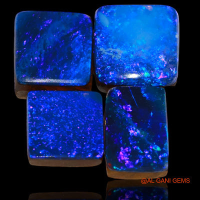 19.40 Cts Lab-Created Australian Doublet Opal Square Cabochon 4 Pcs Loose Gemstone 9X9X3 mm TO 11X10X4 mm D-71