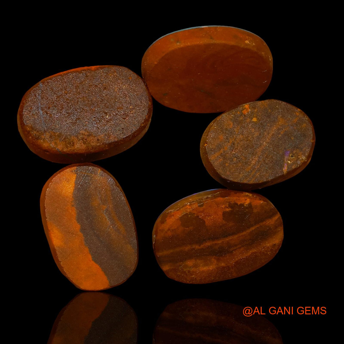 Lab-Created Doublet Opal Loose Gemstone Oval Cabochon 5 Pcs Wholesale Lot 22.80 Cts 12X9X4 mm TO 14X9X3 mm D-75